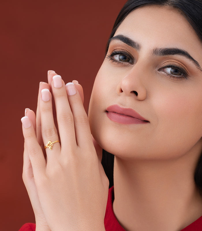 Leaf Duo Gold Finger Ring