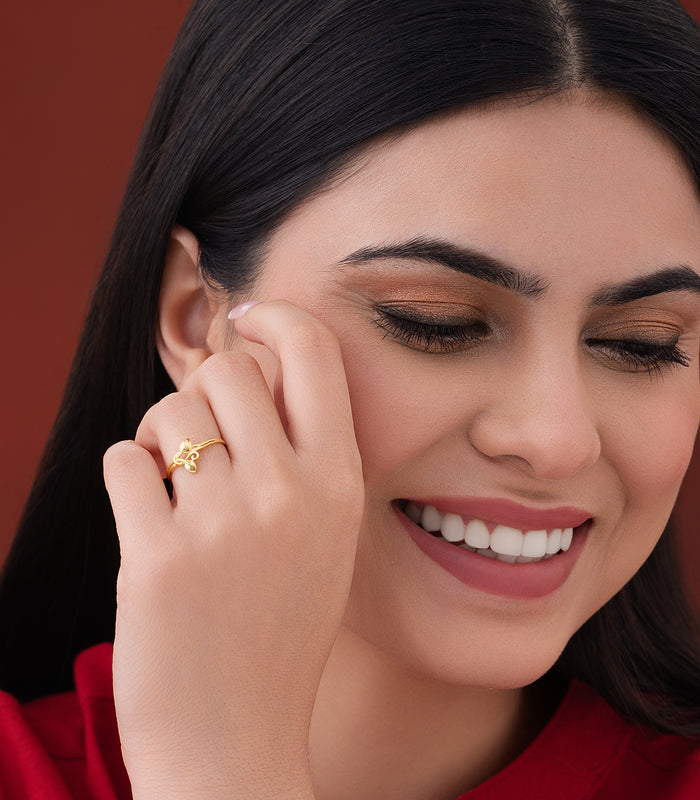 Leaf Duo Gold Finger Ring