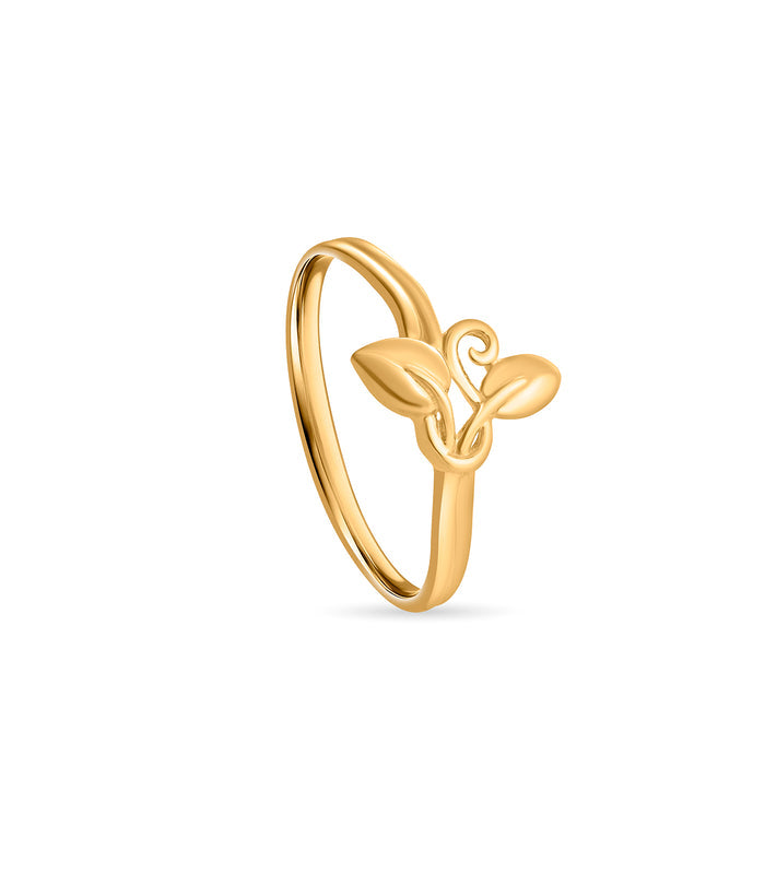 Leaf Duo Gold Finger Ring