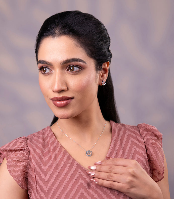 Linked Forever Necklace Set (Silver)
