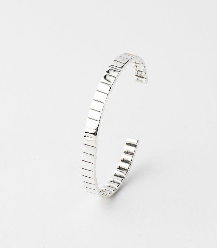 Linked Texture Kada Bracelet (Silver)