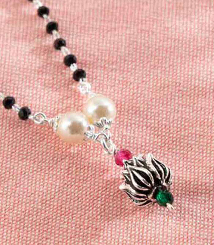Lotus Orb Mangalsutra (Silver)
