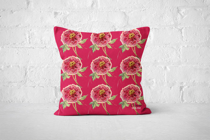 Magenta Pattern Romance Outdoor Cushion