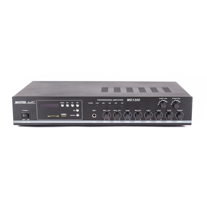 Master Audio MD1200 Amplificatore PA a 100V amplimixer 2 zone con lettore MP3 - TechSoundSystem.com