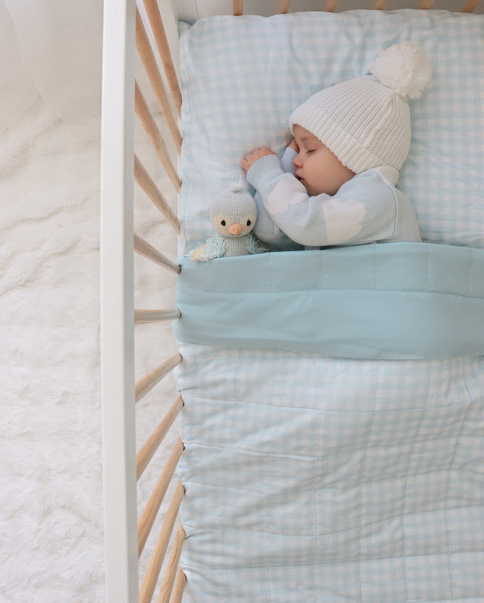 Matching Cot Bundle - Blue Gingham