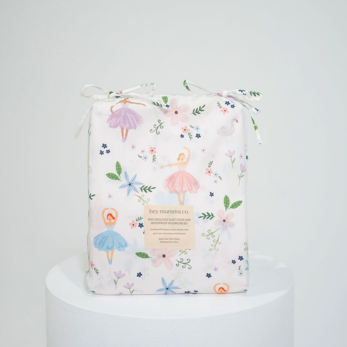 Matching King Single Quilt Cover & Waterproof Pillowcase Set - Alaska