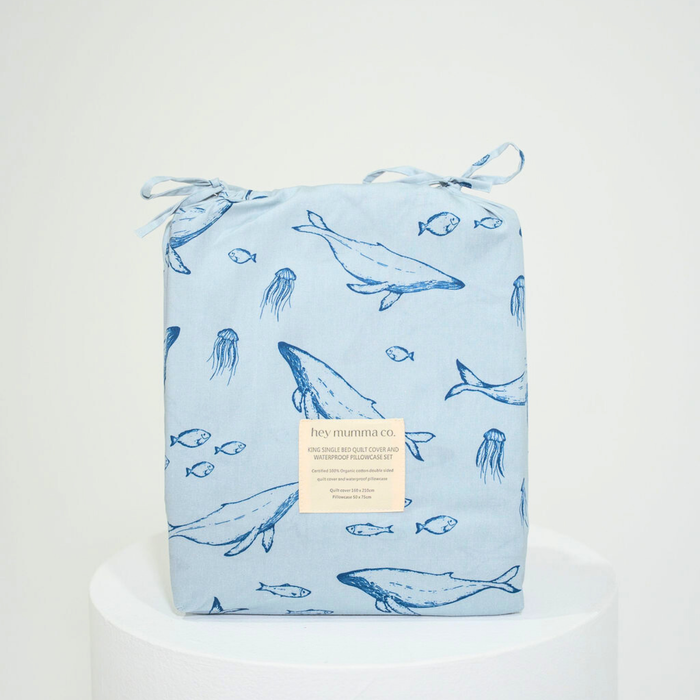 Matching King Single Quilt Cover & Waterproof Pillowcase Set - Bowie