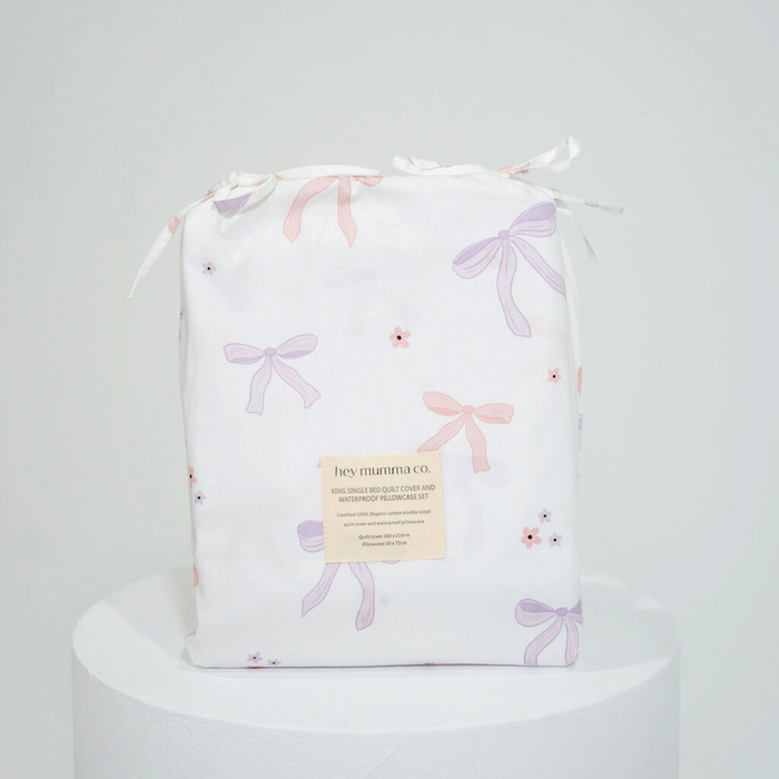 Matching King Single Quilt Cover & Waterproof Pillowcase Set - Lottie
