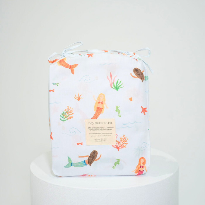 Matching King Single Quilt Cover & Waterproof Pillowcase Set - Quinn