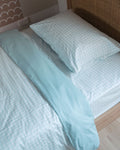 Matching Single Quilt Cover & Waterproof Pillowcase Set - Blue Gingham