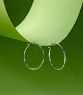 Medium Size Classic Hoops Earrings (Silver)