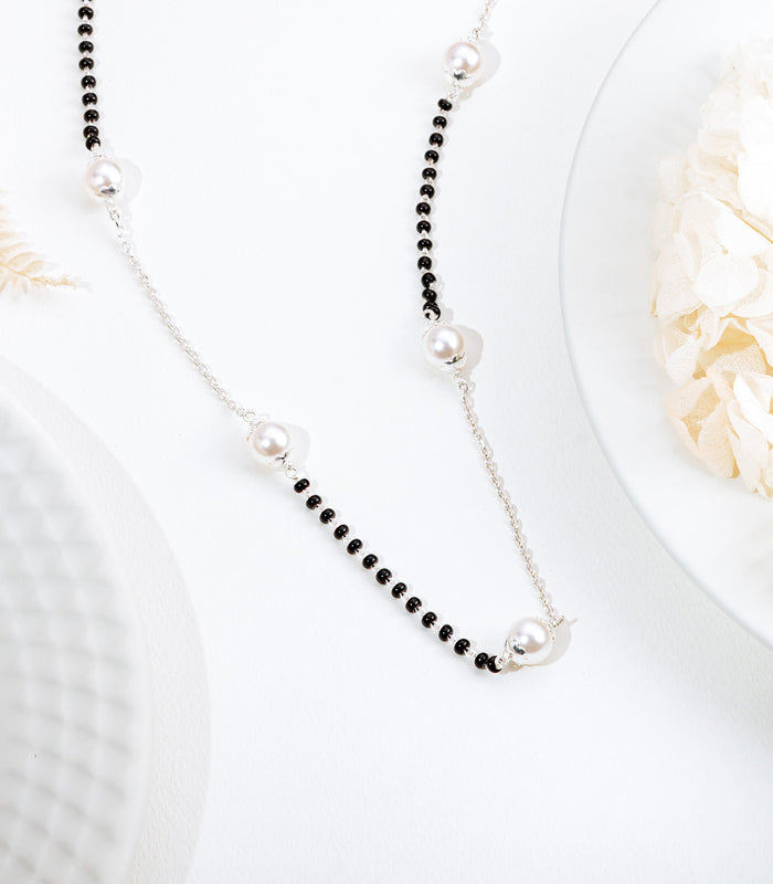Mixed Style Pearl Mangalsutra (Silver)