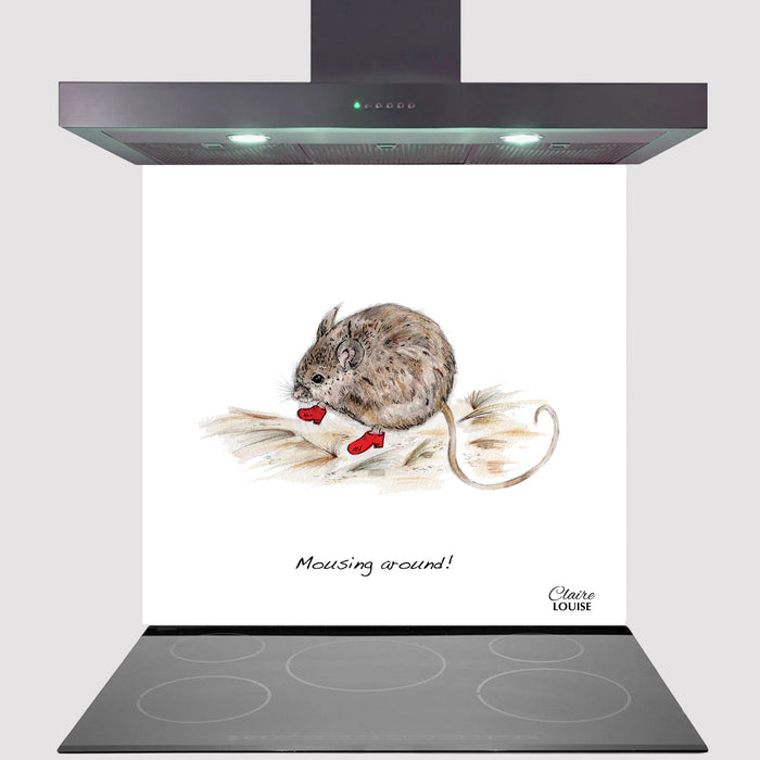 Mouse In Boots Kitchen Glass Splashback