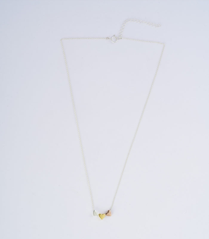 Multicolored Heart Necklace (Silver)