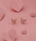Multicoloured Butterfly Earrings (Silver)