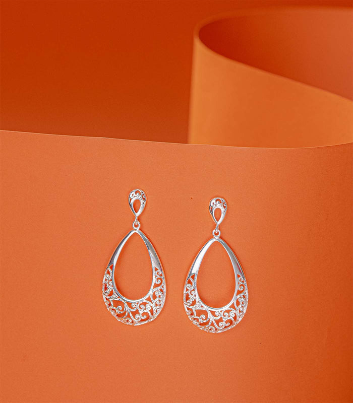 Mystic Dangling Drops Earrings (Silver)