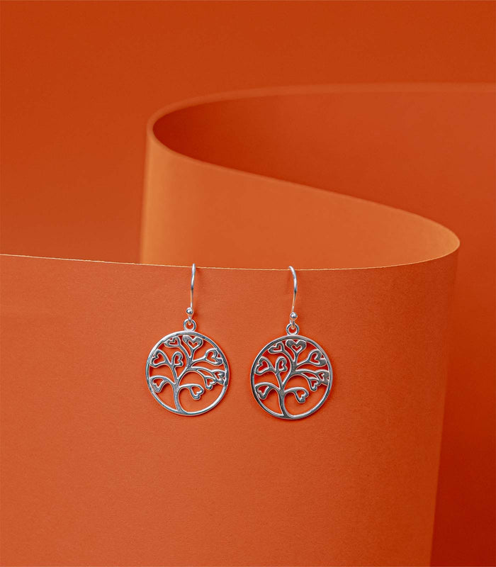Mystic Love Tree Earrings (Silver)