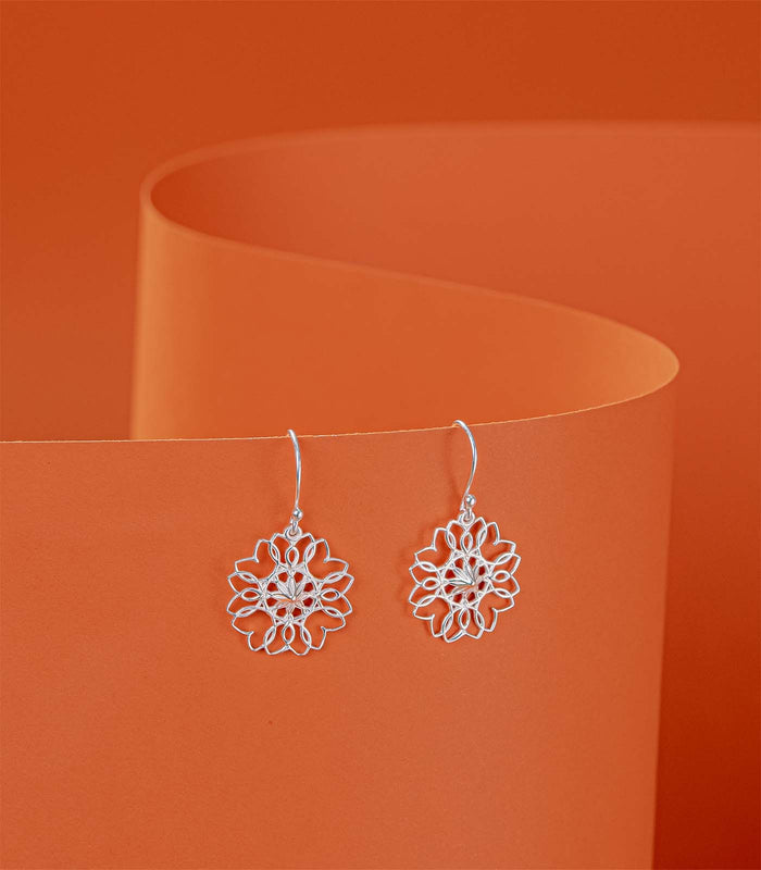 Mystic Sunflora  Earrings (Silver)