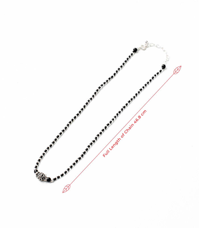 Mystic Swirl Orb Antique Mangalsutra (Silver)
