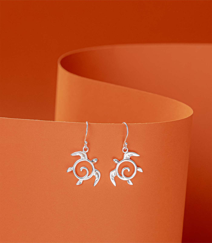 Mystic Turtle Earrings (Silver)
