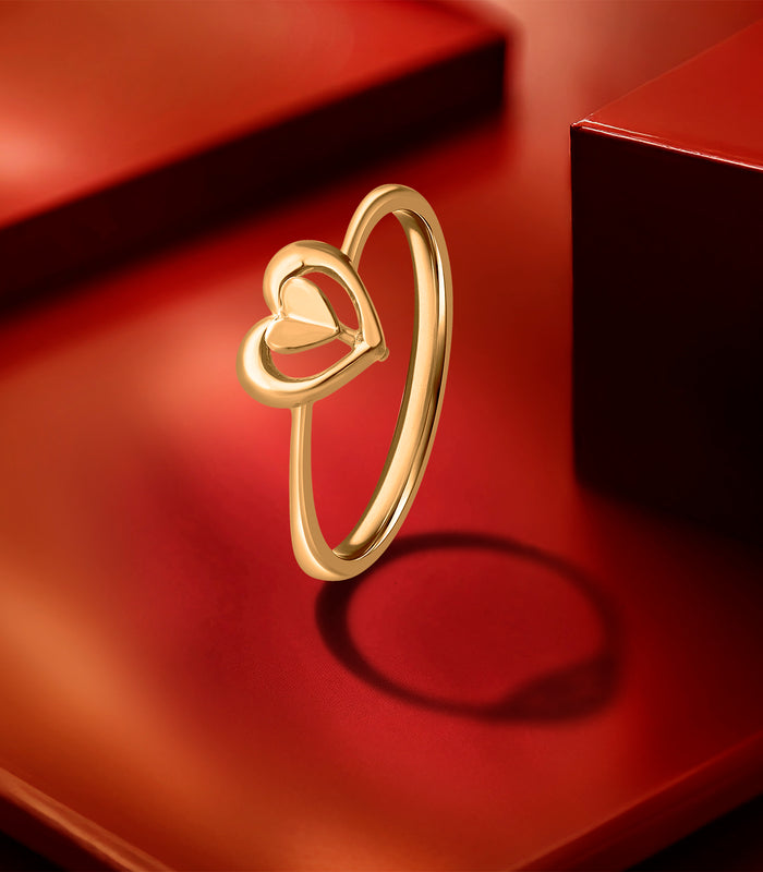Nested Hearts Gold Finger Ring