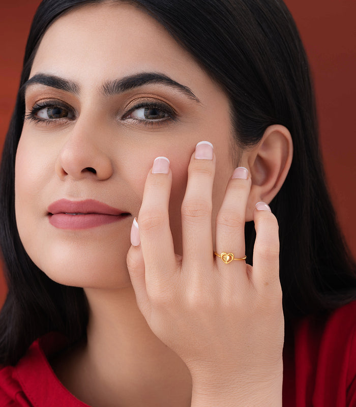 Nested Hearts Gold Finger Ring