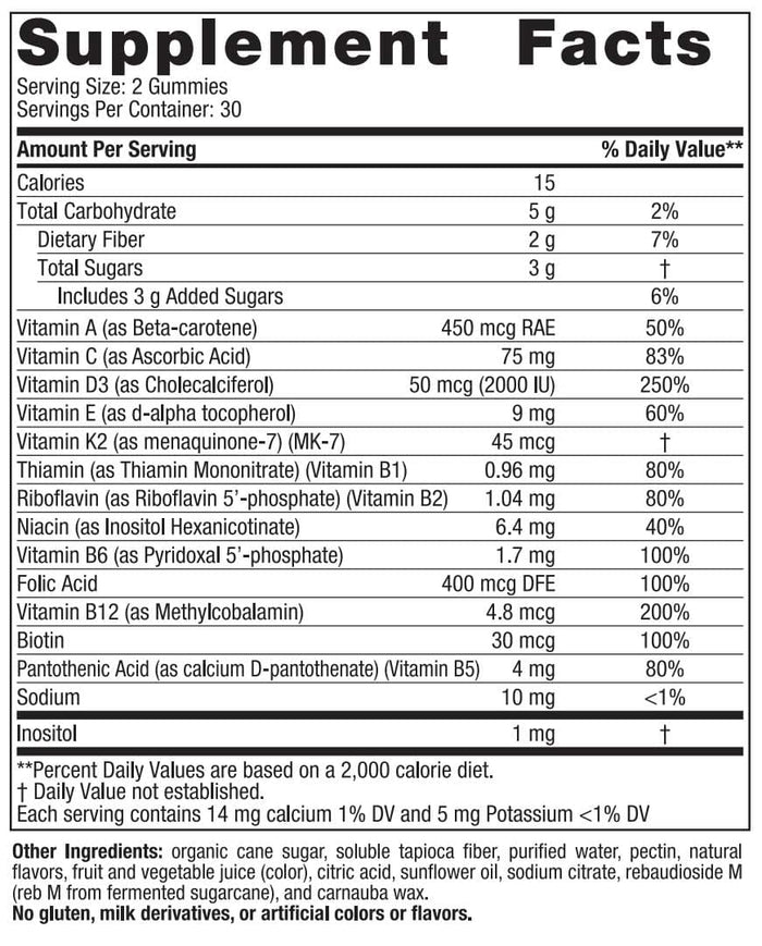 Nordic Naturals Women's Multivitamin Gummies Ingredients