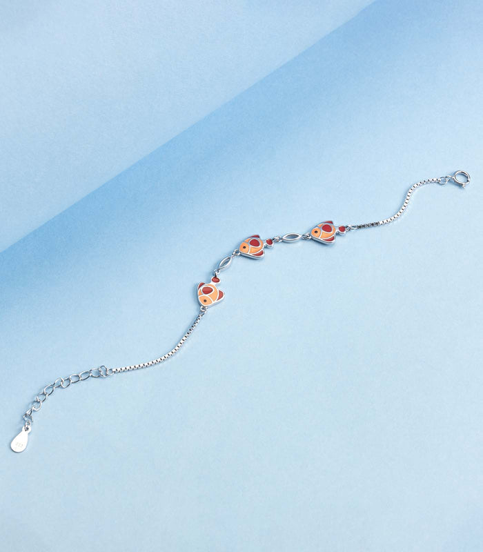 Orange Fish Bracelet (Silver)