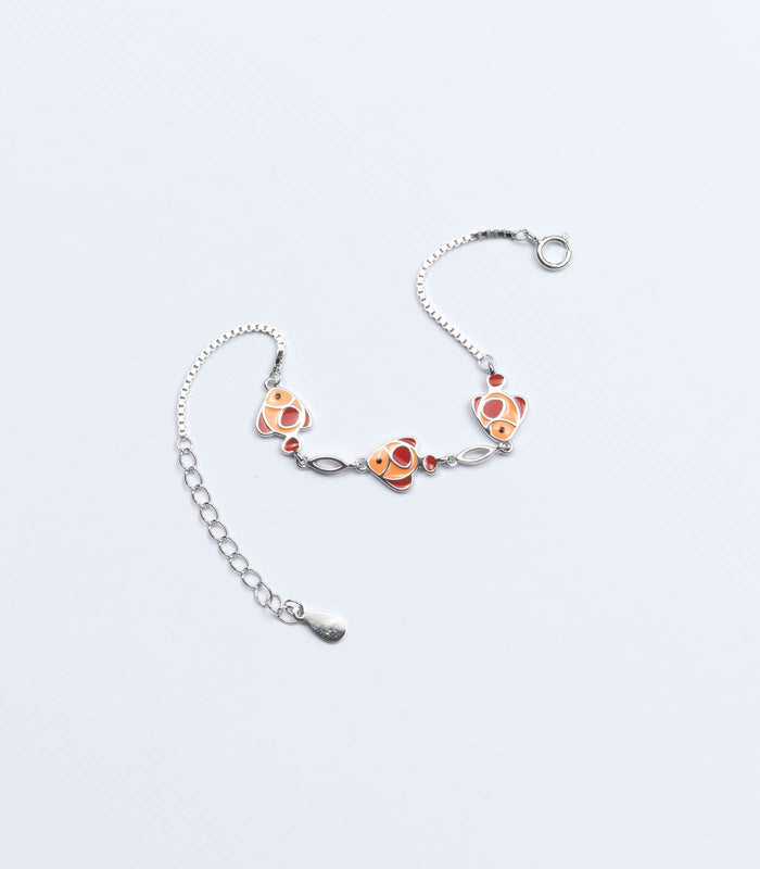 Orange Fish Bracelet (Silver)
