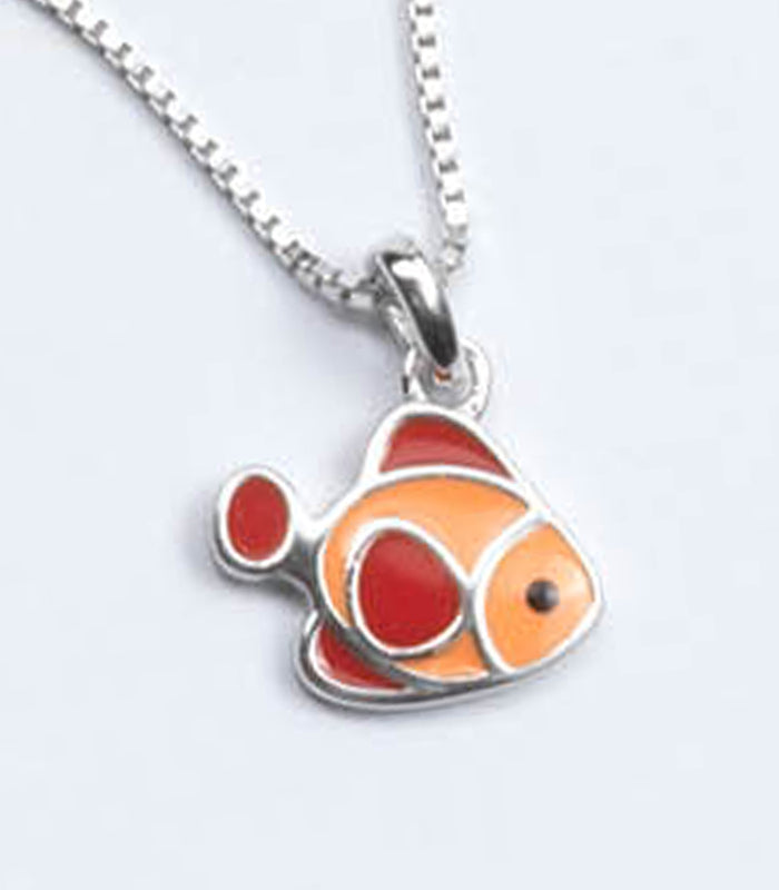 Orange Fish Necklace (Silver)