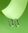 Oval Solid Hoops Earrings (Silver)