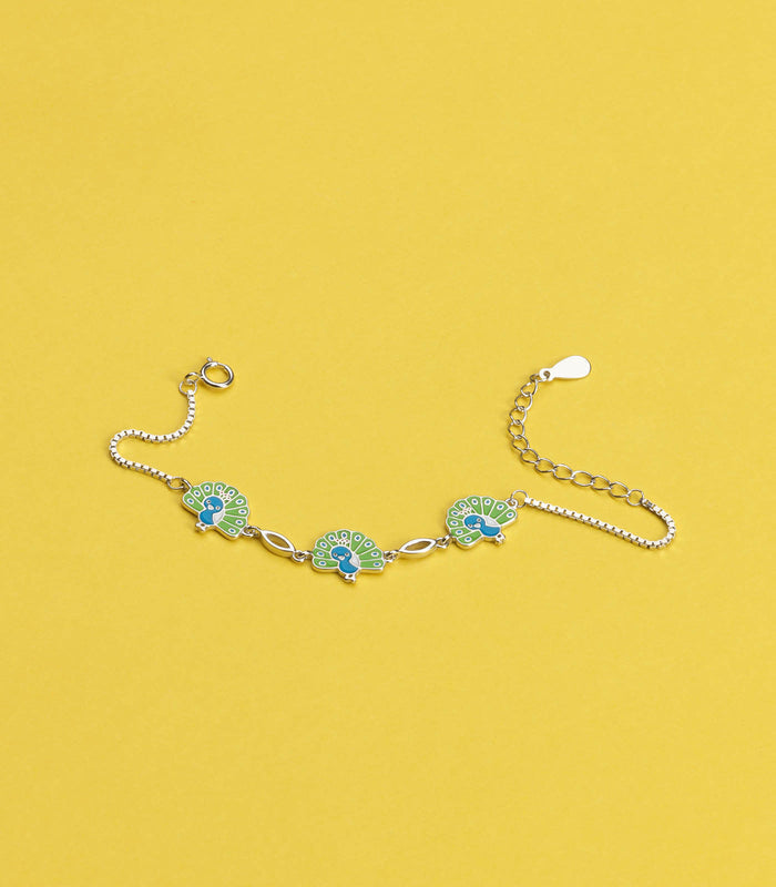 Peacock Bracelet (Silver)