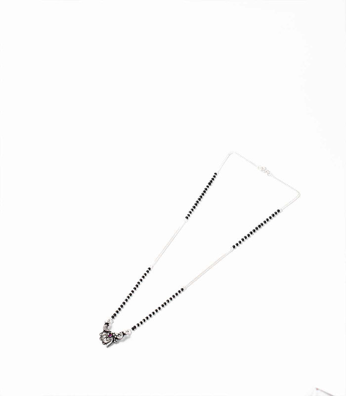 Peacock Stone Motif Antique Mangalsutra (Silver)