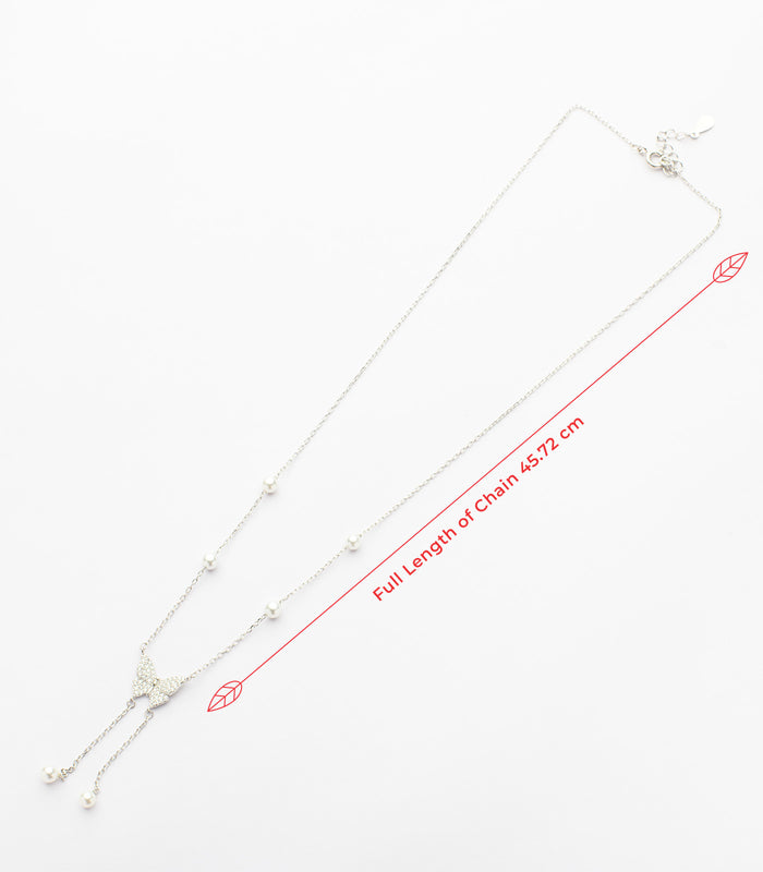 Pearly Butterfly Necklace (Silver)