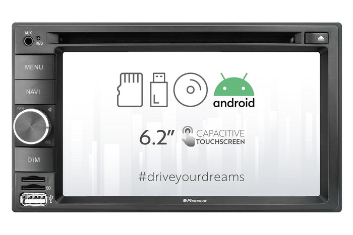 Phonocar VM031 Autoradio 2 DIn con DAB+ Android 10, lettore DVD/CD/USB/MICRO SD CARD - TechSoundSystem.com