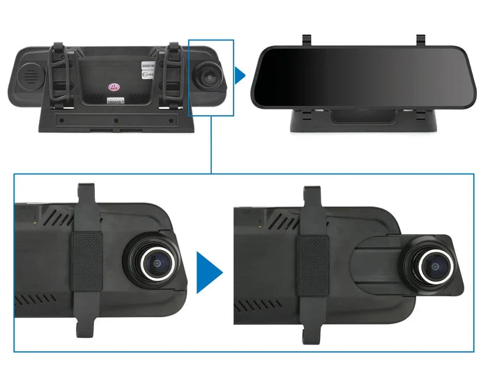 Phonocar VM494 specchietto retrovcisore 9.7" DVR con Retrocamera compresa