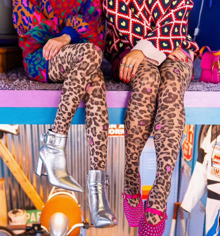 Pink Pop Leopard Sheer Tights