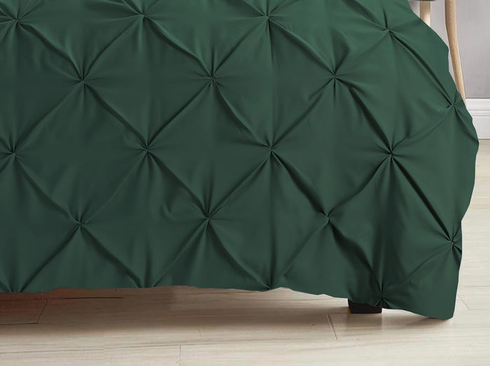 Pintuck Duvet Cover Set Pinch Pleat Soft Microfiber Quilt Cover - 3Pcs