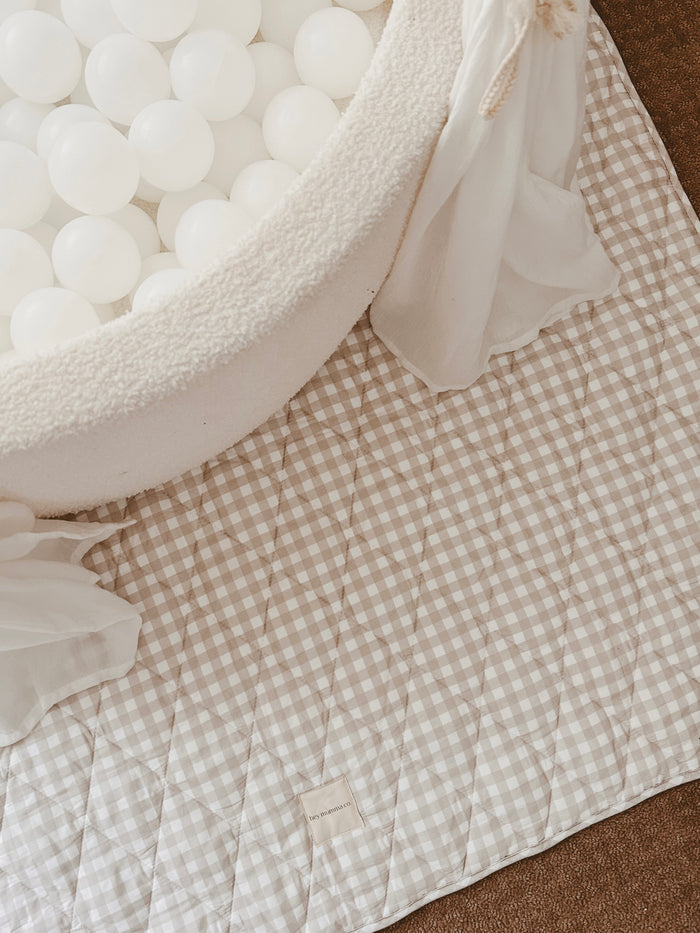 Play Mat - Beige Gingham