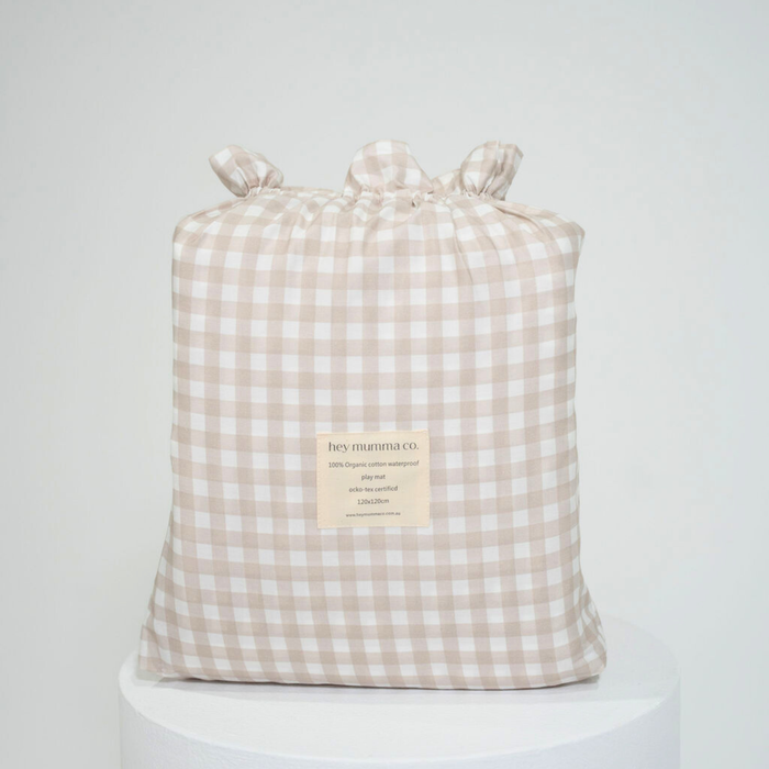 Play Mat - Beige Gingham