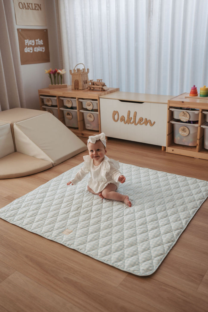 Play Mat - Blue Gingham