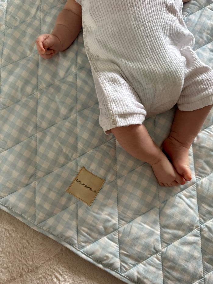 Play Mat - Blue Gingham