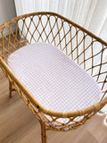 Pre Order Waterproof Bassinet Fitted Sheet - Lilac Gingham