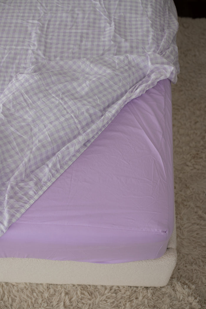 Pre Order Waterproof Queen Fitted Sheet - Solid Lilac
