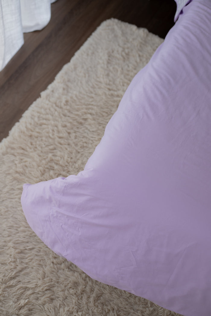 Pre Order Waterproof Queen Quilt Cover - Lilac Gingham