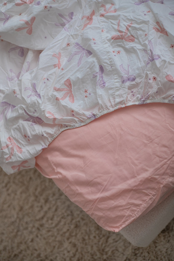 Pre Order Waterproof Single Fitted Sheet - Solid Pink