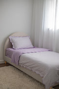 Pre Order Waterproof Single Quilt Cover - Lilac Gingham