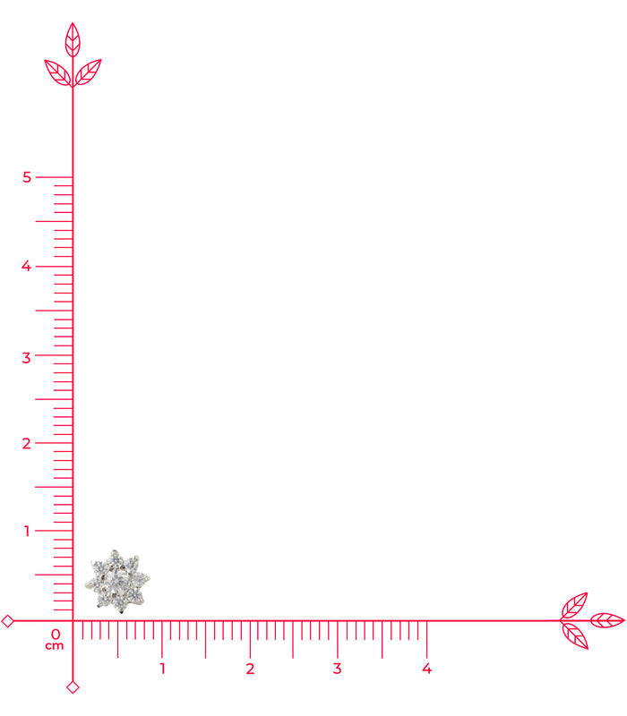 Premium Zircon Blooming Flower Tops (Silver)