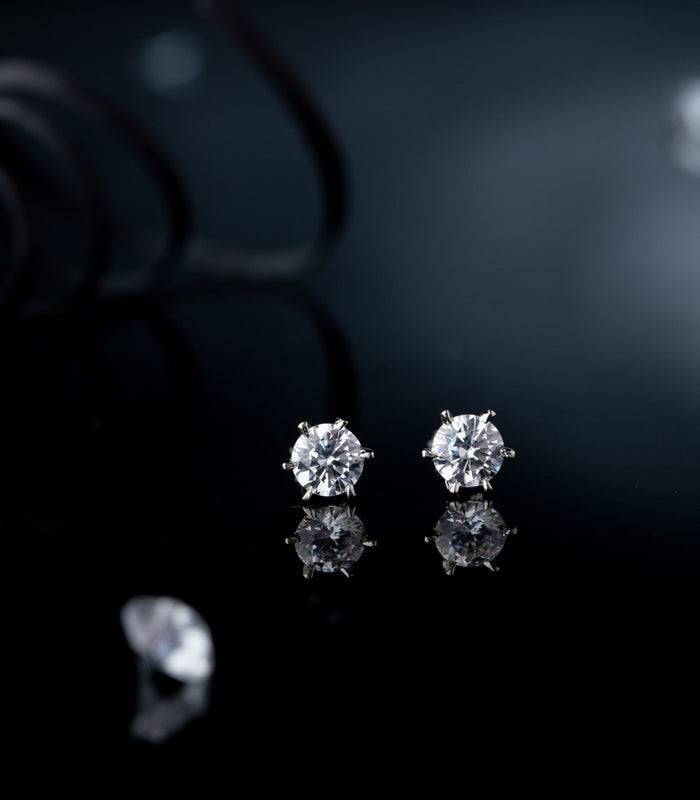 Premium Zircon Circle Shaped Tops (Silver)