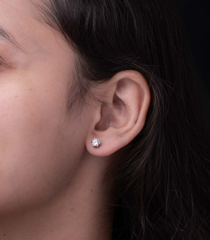 Premium Zircon Circle Shaped Tops (Silver)